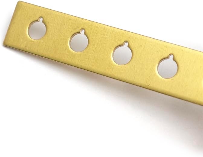 MAXCHEER 2pcs Brass Shim for Hole of Acoustic Bridge Pin Repairing with 4.5mm Hole Gasket String Spacing 54/55.5mm Luthier Tool (Brass) - Image 1